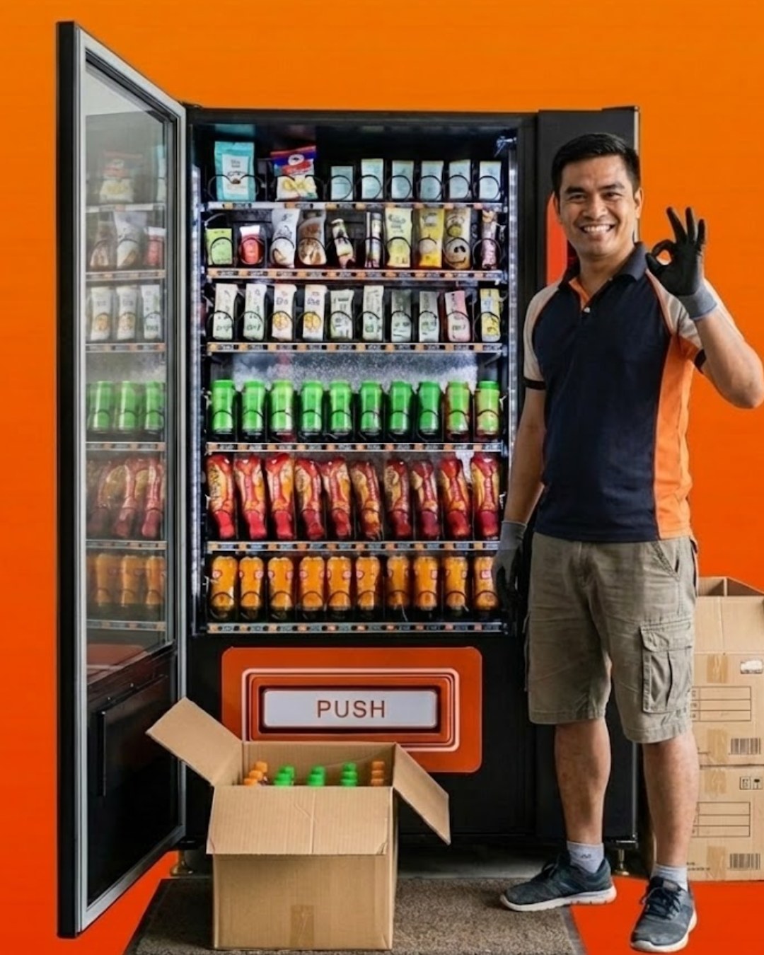ZM Prime operator beside a stocked machine